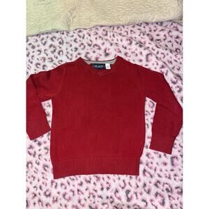 The Children’s Place Boys Red Sweater Size XS Red(4) V-Neck Long Sleeve Pullover